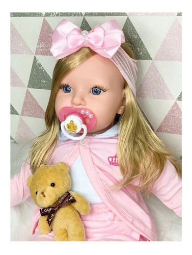 Boneca Reborn Bebê Realista Menina Com Diversos Itens