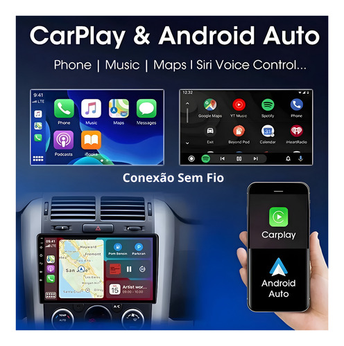Multimidia 9 1din 2gb 32gb Android 12 Carplay Android Auto