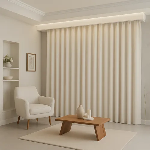 Cortina Trilho Suiço Blackout Em Tecido 4 Metros Sob Medida