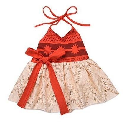 Baby Girl Moana Fancy Dress Romper Sister Matching 8tg4q