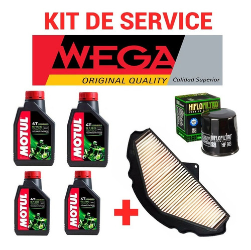 Kit Service Kawasaki Zx6  Wega Aire Motul 5100  Fas**