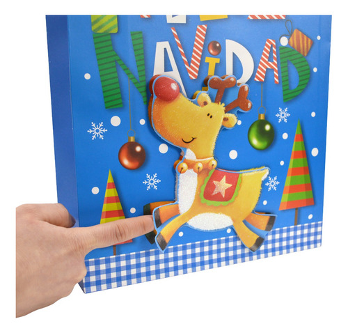 Pack 12 Bolsa Regalo Plegable Diseño 3d Navidad S 19.5x23.5