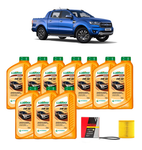 Kit Troca De Óleo 5w30 Ford Ranger 3.2 2013 2014 2015 2016..