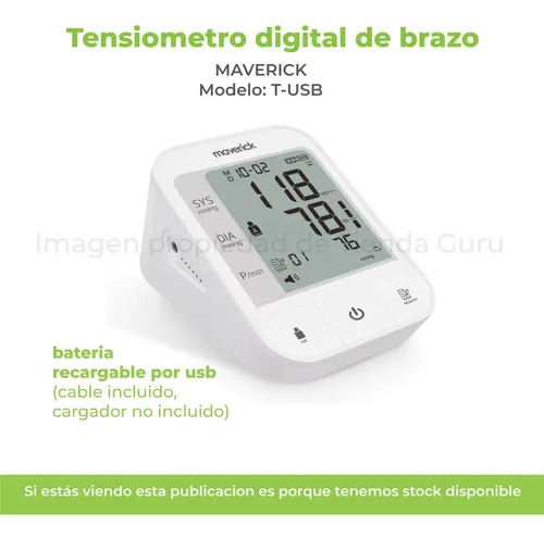 Tensiometro Digital De Brazo Maverick Recargable 60mem T-usb