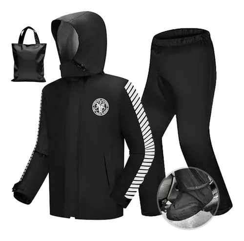 Capa De Chuva Moto Com Capuz Impermeável Motoqueiro - R$ 180,32