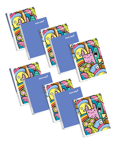 Kit 10 Cuaderno Espiral Forma Francesa Estrella 100 H. Raya Color Varios