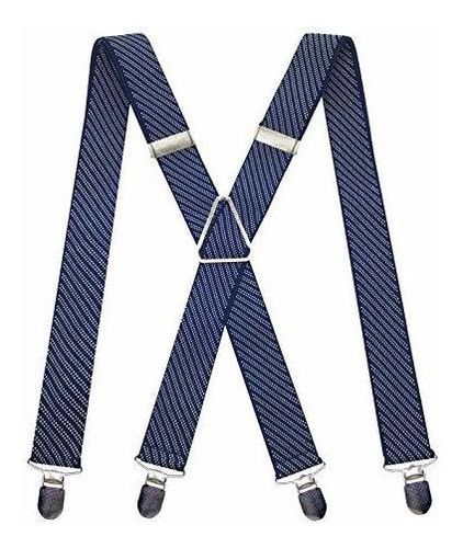 Mendeng Men's Heavy Duty Elastic Adjustable X Back Suspender