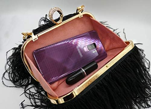 Qeburi Vestido De Noche De Plumas De Avestruz Esponjosas Par