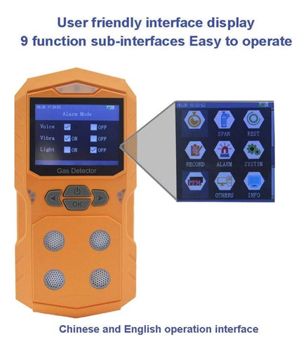 Analizador De Gas Con Detector De Gas 4 En 1