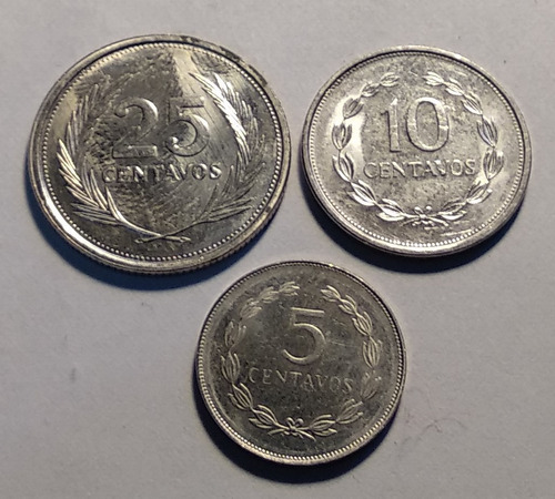 El Salvador Lote X 3 Monedas Incluye 25 Centavos 1994.usadas