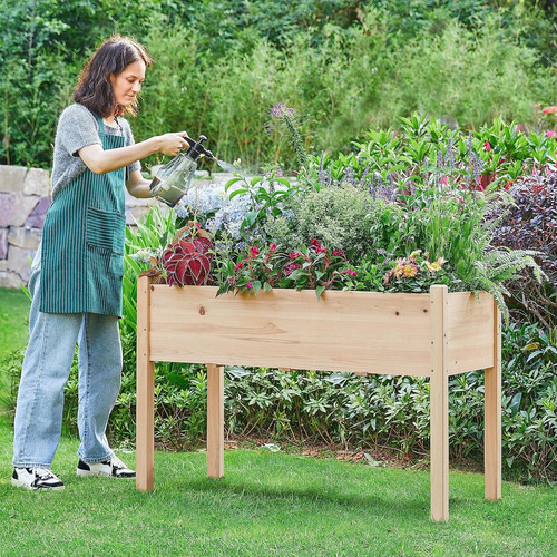 1 Maceta Elevada De Madera Para Horticultura De 48 X 24 X 30