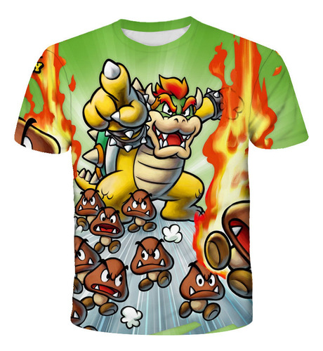 Camiseta Super Mario Bros De Poliéster De Verano