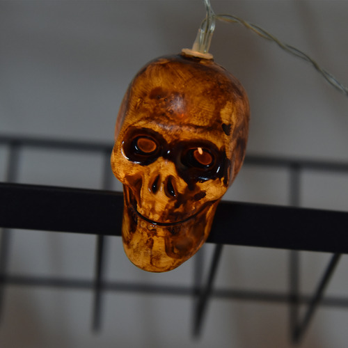 Cadena Led Con Forma De Calavera Para Halloween, 10 Led, Hor