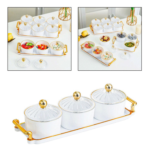 Plato De Fruta, Bandeja De Servicio Dividida, 3 Cuadrícula
