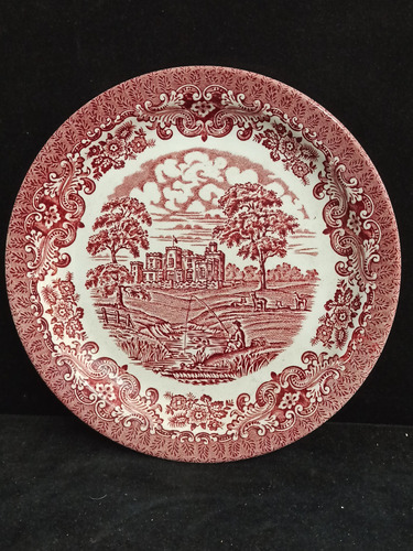 Antiguo Plato Decoración Porcelana Inglesa Ironstone 