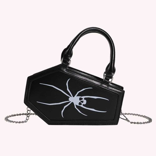 M Bolso Con Forma De Ataúd For Mujer, Bolso De Cuero Pu