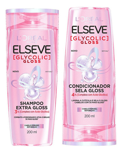  Kit Elseve Glycolic Gloss Shampoo + Condicionador 200ml