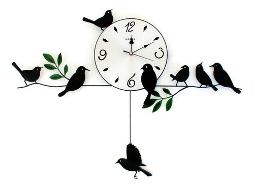 Reloj De Pared Péndulo Pájaro Deco Morph