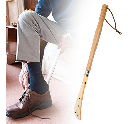 Calzador De Madera Con Mango Largo Y Asistencia Para El
