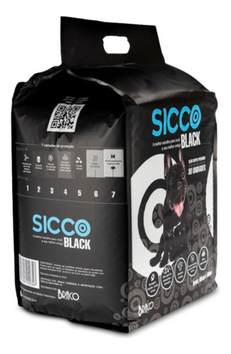 Tapete Higiênico Sicco Black Super Premium Carvão ativ. 30un