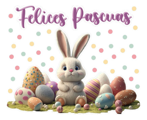 Vinilos Vidriera Felices Pascuas Conejos Huevos