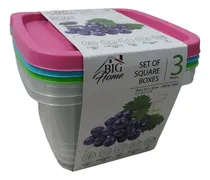 Comprar Set 3 Recipientes Envases Conservador Alimentos 1360ml