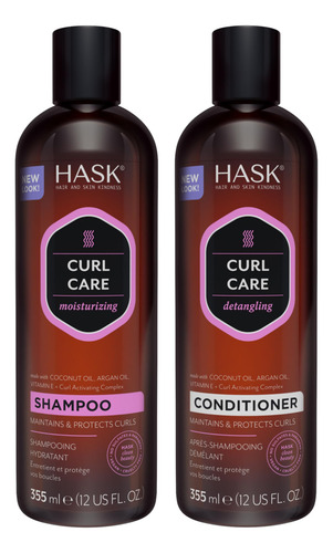 Set De ChampĂș Y Acondicionador Hask Curl Care Con Aceite De