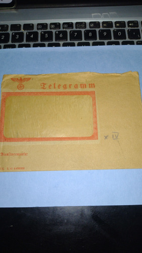 Alemania 3er Reich Sobre Telegrama 1941 Con Su Telegrama 