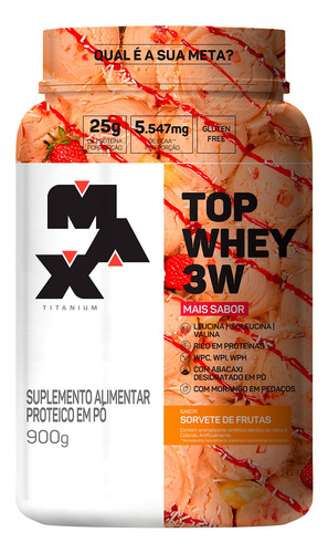 Top Whey 3w Mais Sabor 900g - Max Titanium - Proteina