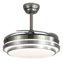 Comprar Ventilador De Techo Con Luz Kanji Plateado Aspas Retractiles