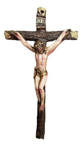 Cruz Para Pared, De Resina, Crucifijo, Cristo 25cm