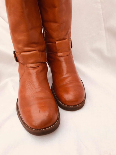 Bota Cuero Vacuno Acolchada 39 Impecable 1001zapatos