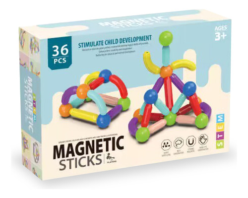 Juego De Bloques Magneticos 36 Piezas