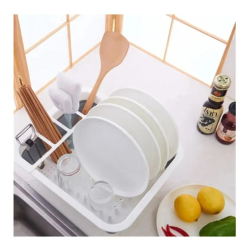 Imagen 8 de 10 de Secador Platos Multiusos Porta Cubiertos Plegable Cocina