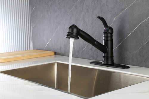 Grifo De Cocina Negro De Derengge Matte, Grifo De Cocina Con