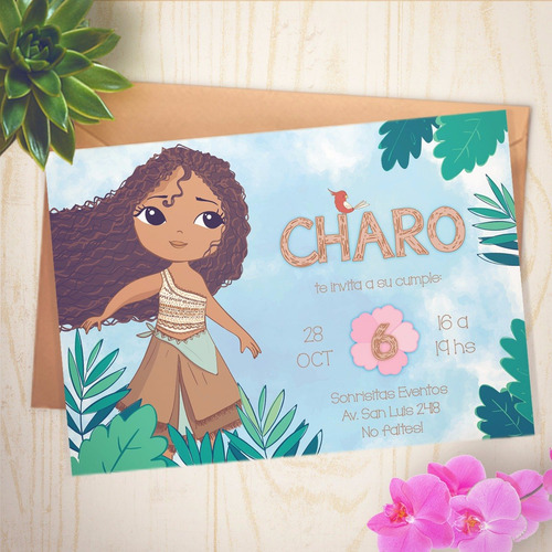 Imagen 1 de 8 de Kit Imprimible Cumpleaños De Moana Personalizado Y Original