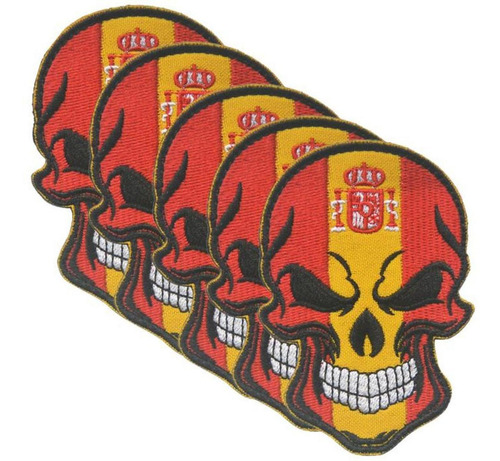 Skullflag1 Táctico España Velcro, Mxsuk-005, 5 Parches, Cala