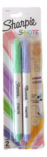 Sharpie S Note Resaltador Destacadores Colores Pasteles 2 U.