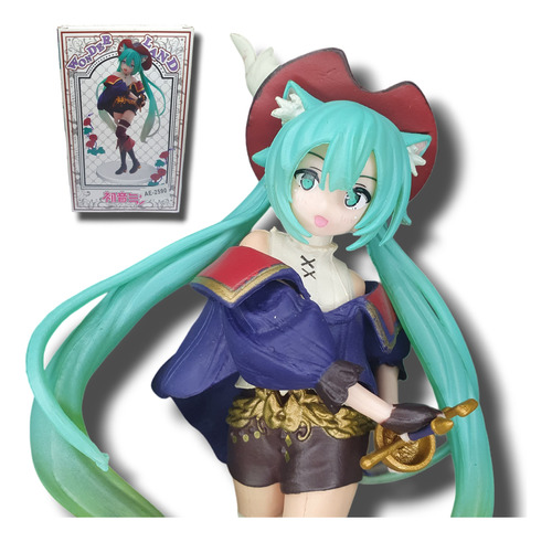 Figura Miku Hatsune Cosplay Gato Con Botas Vocaloid