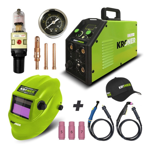 Soldadora Cortad Plasma Y Casco Kroner Tig Cut Elect 200 Amp