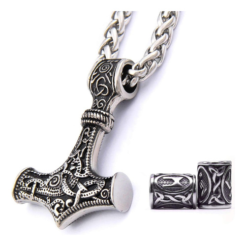 Gungneer Acero Inoxidable Mjolnir Thor Martillo Collar Hacha