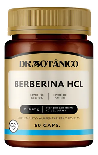 Berberina Hcl 1500mg 60 Caps. Dr. Botanico Sabor Sem Sabor