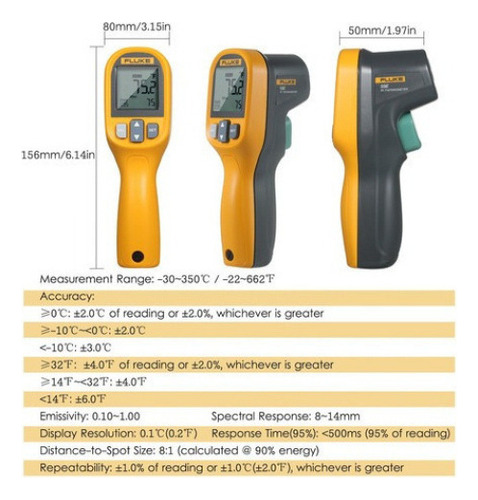 Fluke 59e - Termómetro Infrarrojo (miniinfrarrojo, Digital)