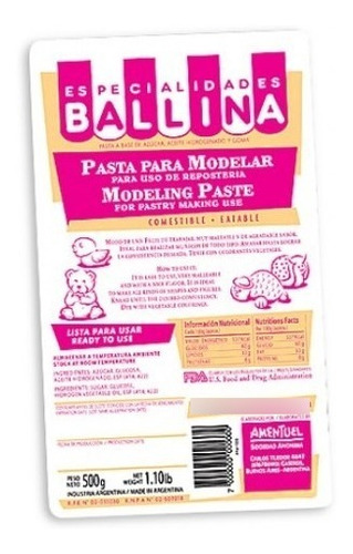 Pasta Para Modelar 500 Grs Ballina