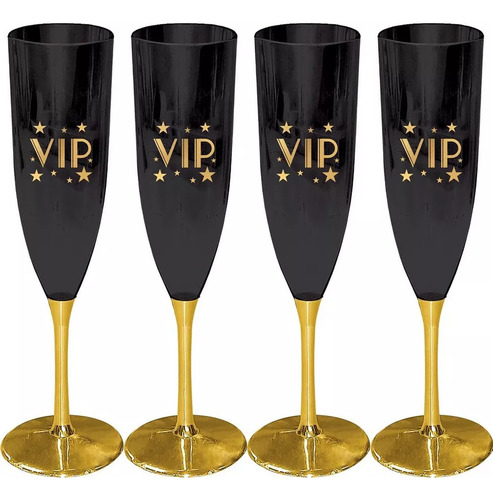 4 Copas Plastico Brindis En Graduacion Fiesta Hollywood Vip