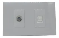 Comprar Toma Salida Coaxial Para Tv + Toma De Red Rj45 Blanco