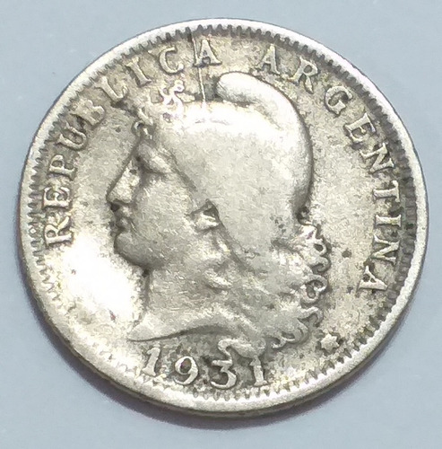 20 Centavos 1931 - Con Rotura De Cuño