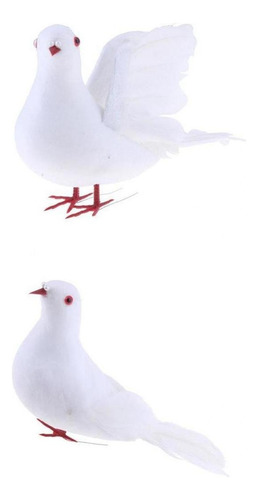 2 Adornos De Simulación De Paloma Blanca, Pájaros