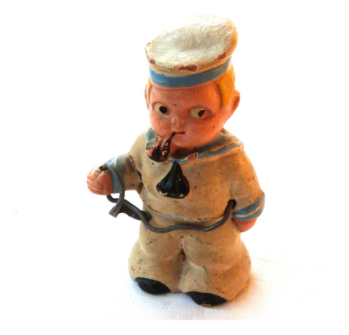 Monijor62-antiguo Coleccion Figura Niño Marinerito Terracota (Usado)