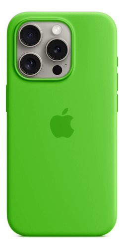 Funda Silicona Iphone 15 Pro Silicone Case Verde Lima Lisa